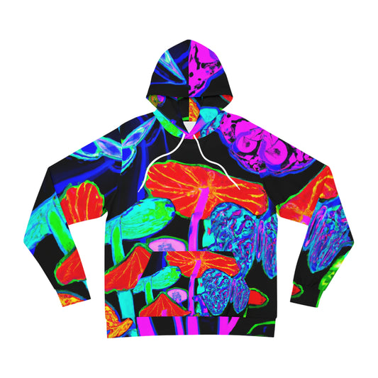 Vivid Neon Fantasy. - Butterflies & Mushrooms AOP Hoodie
