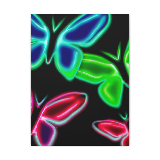 Neon Butterflies Cascade. Neon Butterflies  Art Canvas