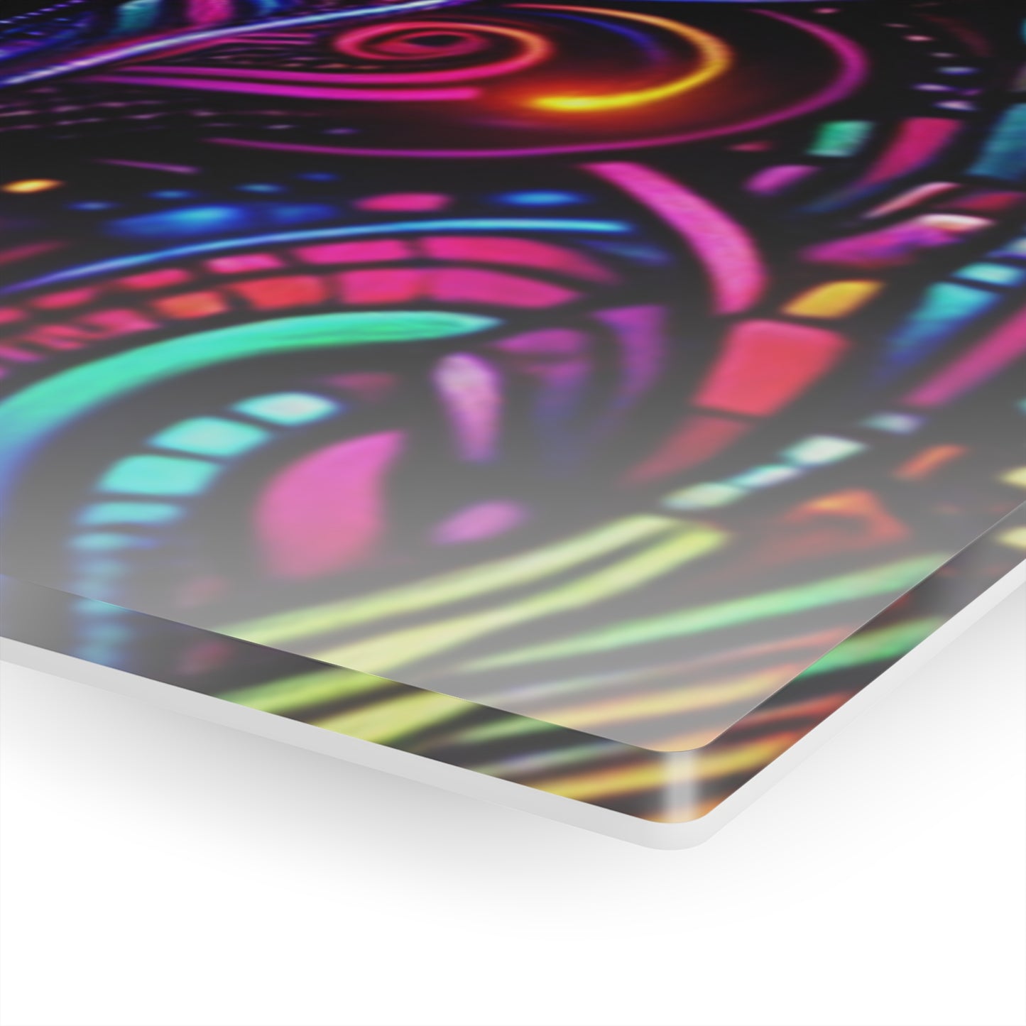 Vibrant Infinity Voyage. Trippy infity Pattern 1/4" Glossy Acrylic Art