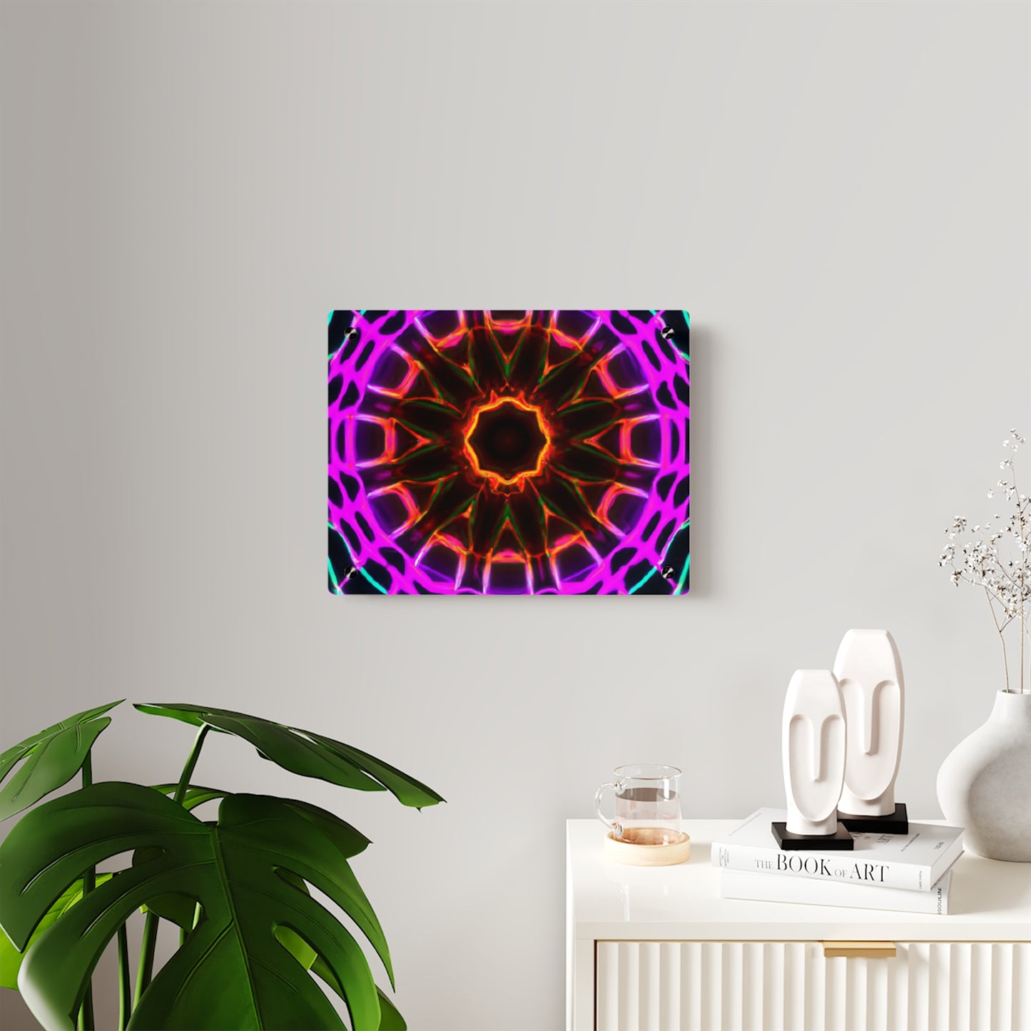 Neon Infinity Reverie. Trippy Infinity Patterns Acrylic Art Panel