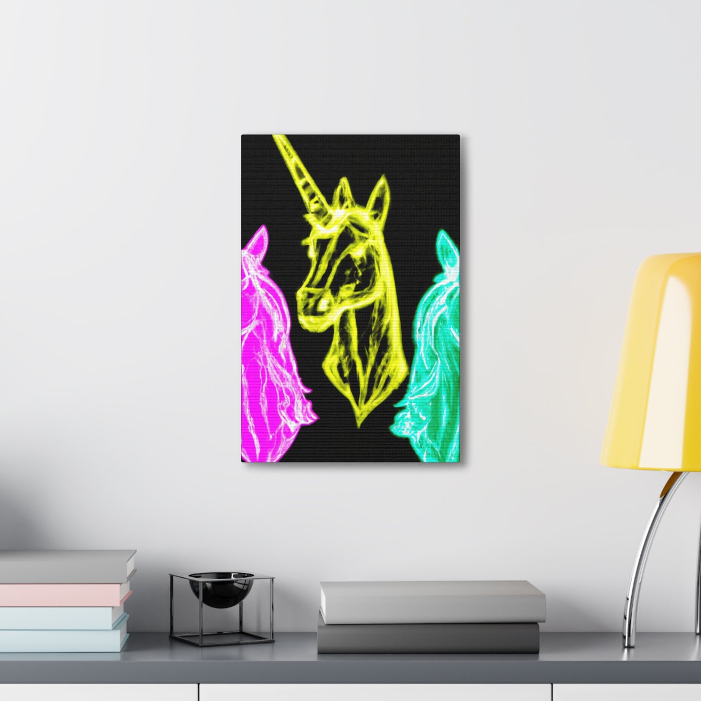 "Neon Unicorn Glow" NEON Unicorns Art Canvas