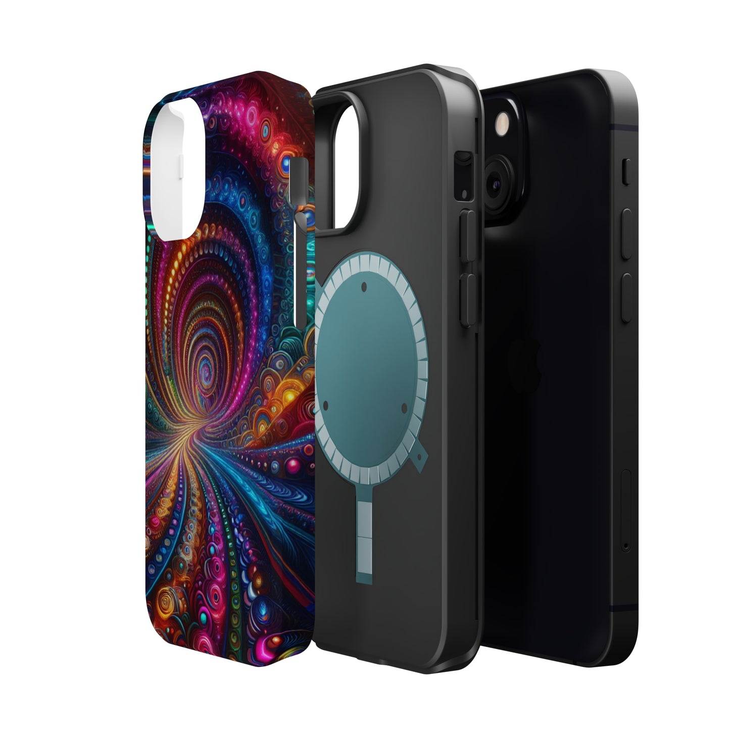 Neon Eternal Infinity Oasis. Neon Trippy Infinity Patterns Premium Art Magsafe Magnet Tough IPhone 13 14 15 Pro Plus Max and Mini in Matte and Glossy Phone cases