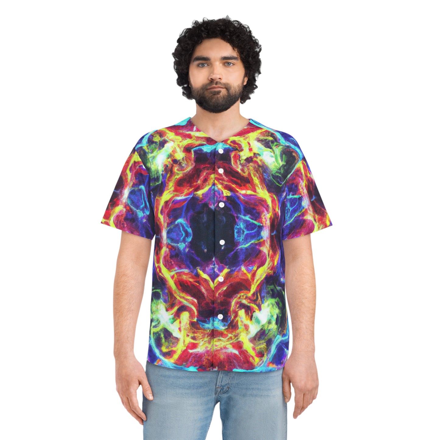 Vibrant Neon Infinity Maze. Trippy Infinity Patterns Mens Jersey