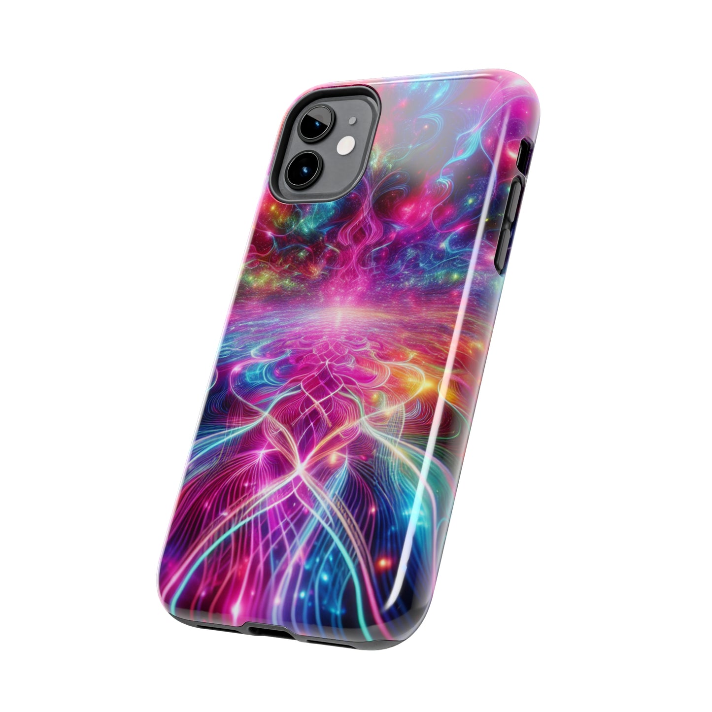 Vortex of Luminescence. Trippy Infinity Patterns Tough Phone Case