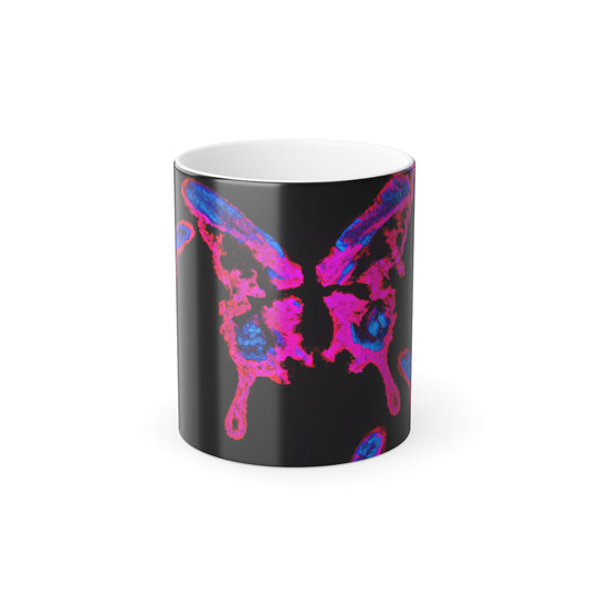 "Neon Glitterflies". Neon Butterflies 11oz Color Morphing Mug