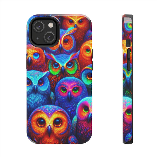 'Electric Neon Owl Harmony' NEON Owls Tough Phone Case
