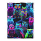 Giovanni Veronese - NEON Owls Microfiber Duvet Cover