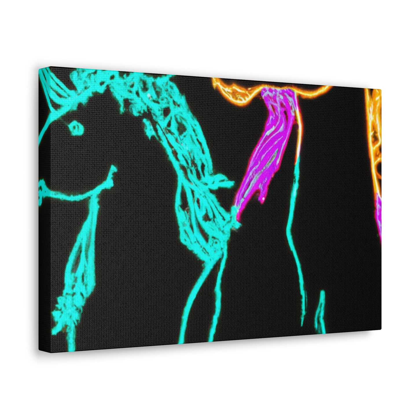"Neon Splendour of Unicorns" NEON Unicorns Art Canvas