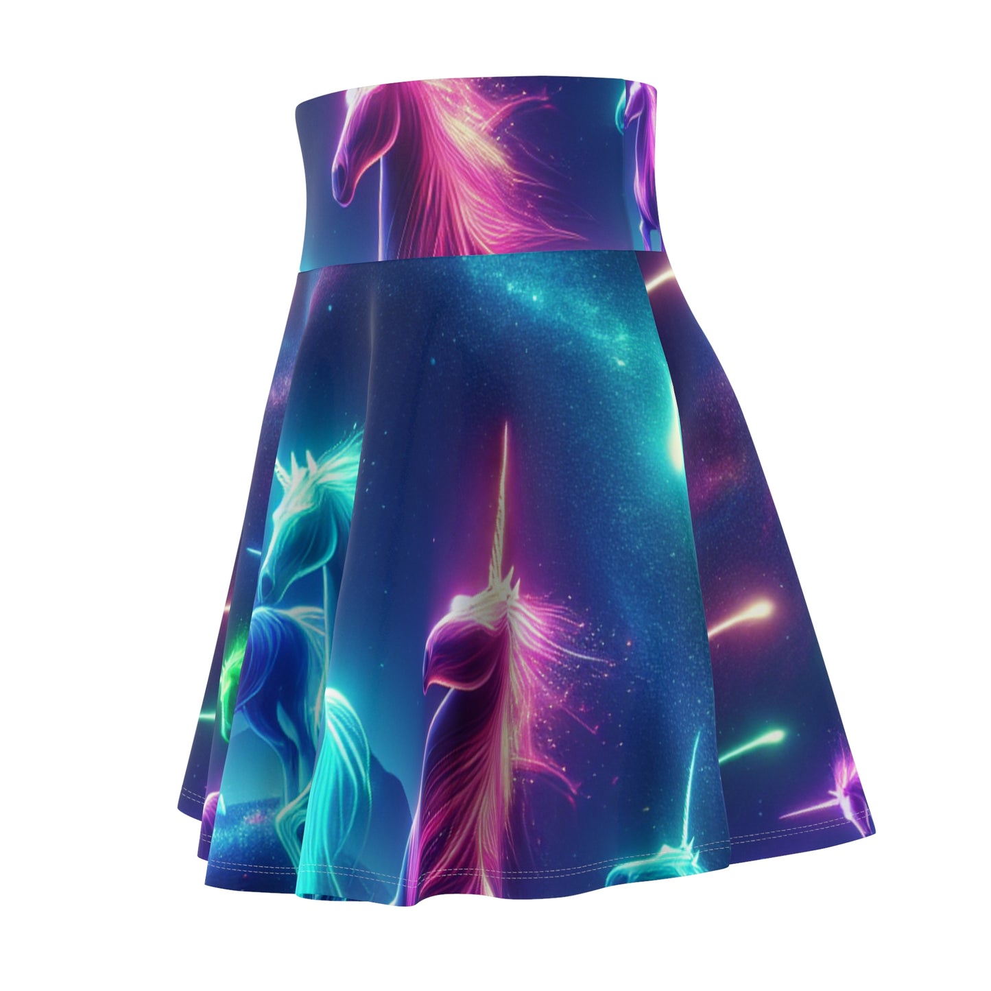 "Cosmic Magic Dreams" -NEON Unicorns Woman' Skater Skirt