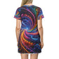 Neon Vortex Abstraction. Infinity Patterns Womans T Shirt Dress