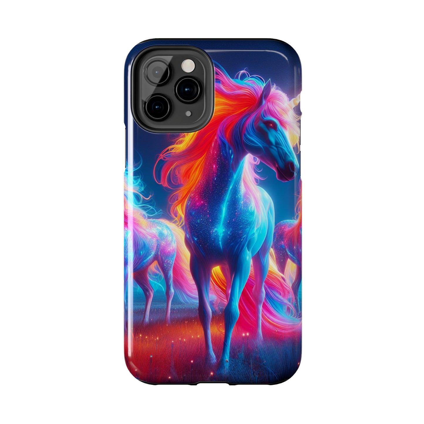 "Neon Dreamscapes: A Pride of Unicorns" NEON Unicorns Tough Phone Case