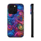 Vibrant Trippy Neon Infinity Ripples. Infinity Patterns Art Polycarbonate Phone Case Samsung Galaxy s21 s22 Google Pixel 6 Iphone 11 12 13 14 Pro Max Mini Plus