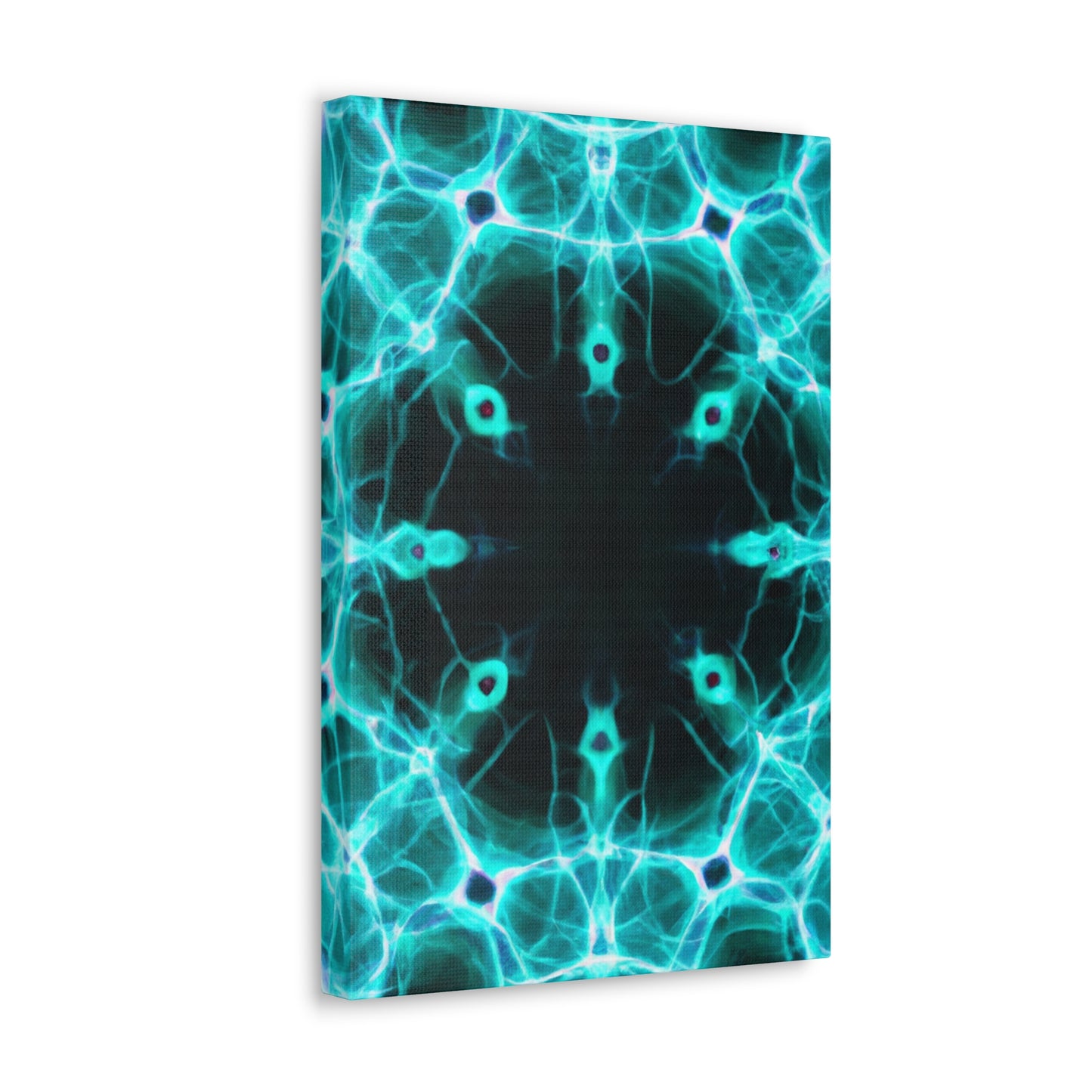 Vortexed Neon Nebula Splatter. Trippy Infinity Patterns Art Canvas