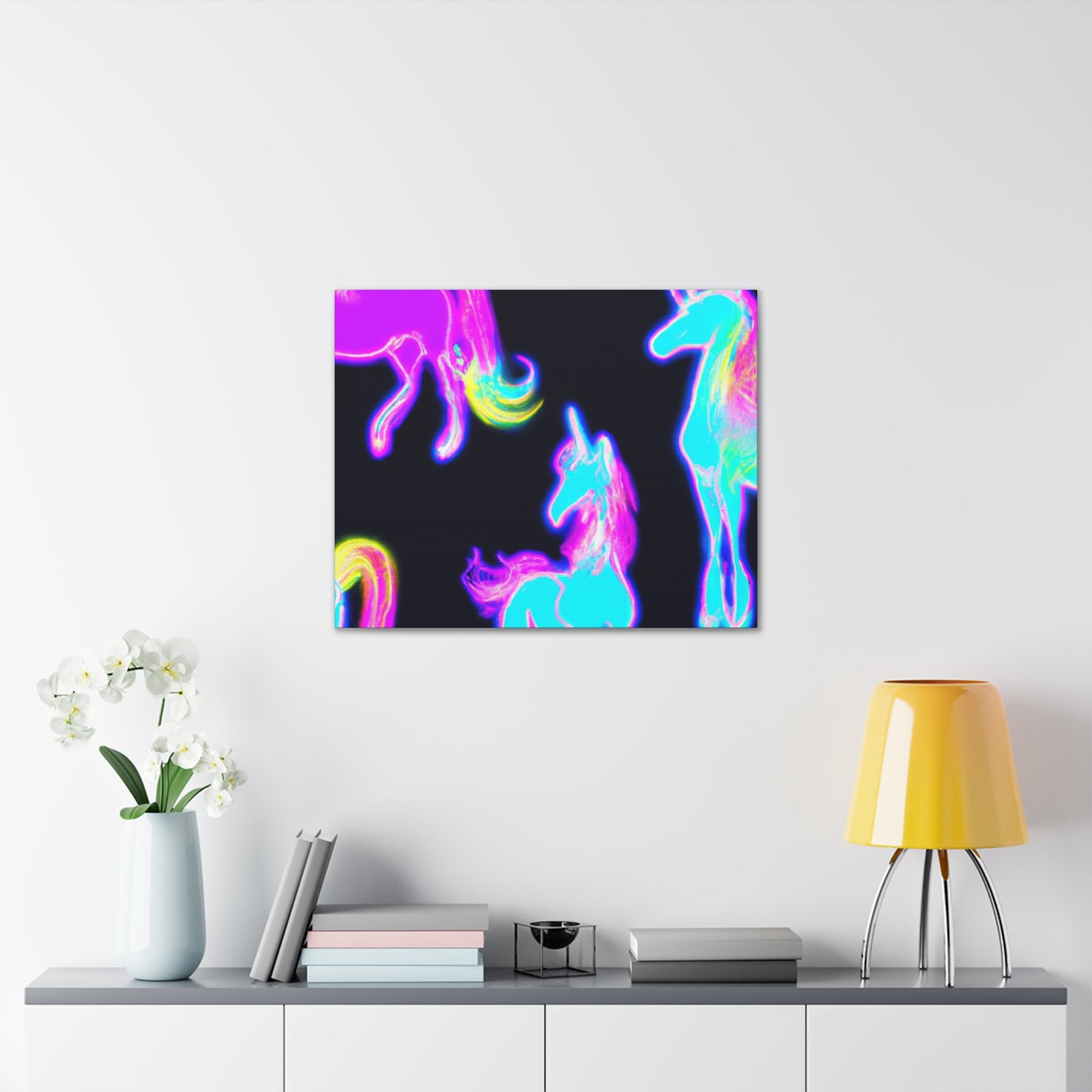 "Neon Magic" NEON Unicorns Art Canvas