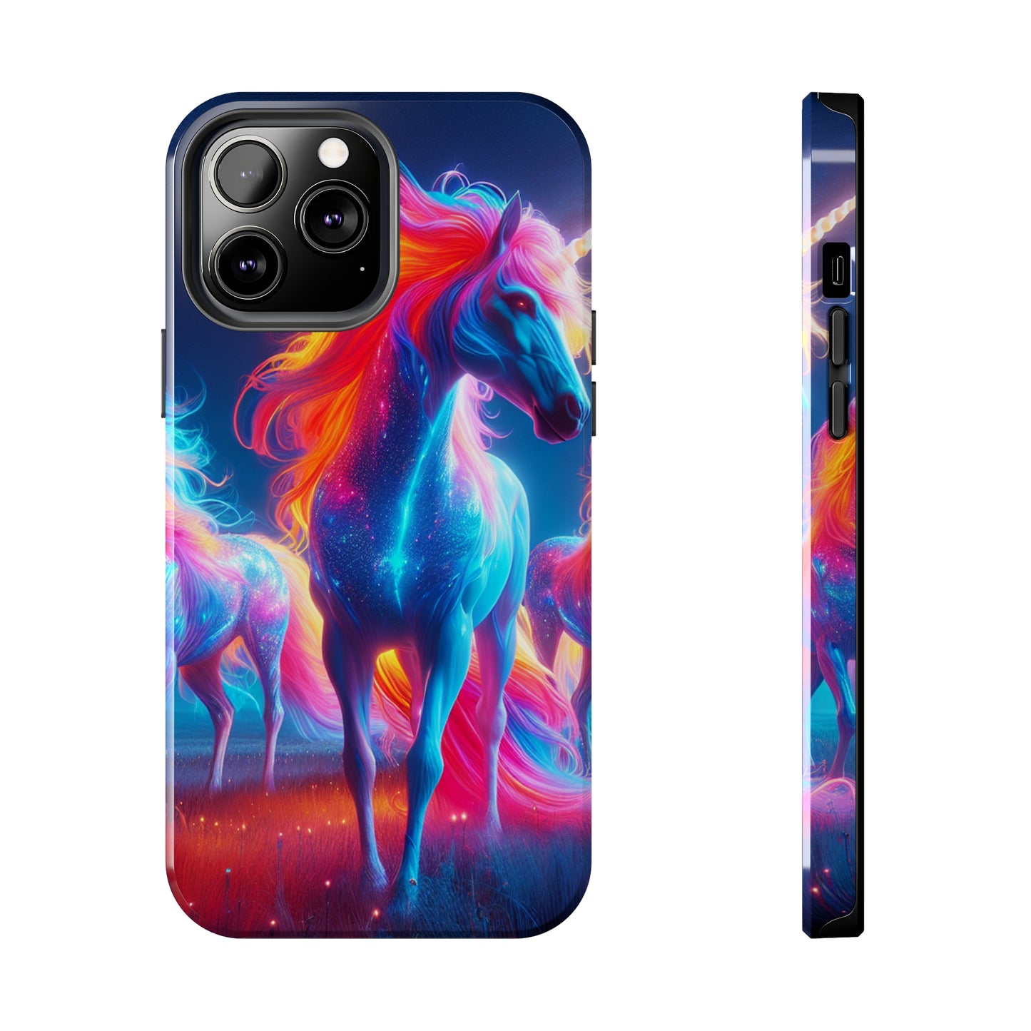 "Neon Dreamscapes: A Pride of Unicorns" NEON Unicorns Tough Phone Case