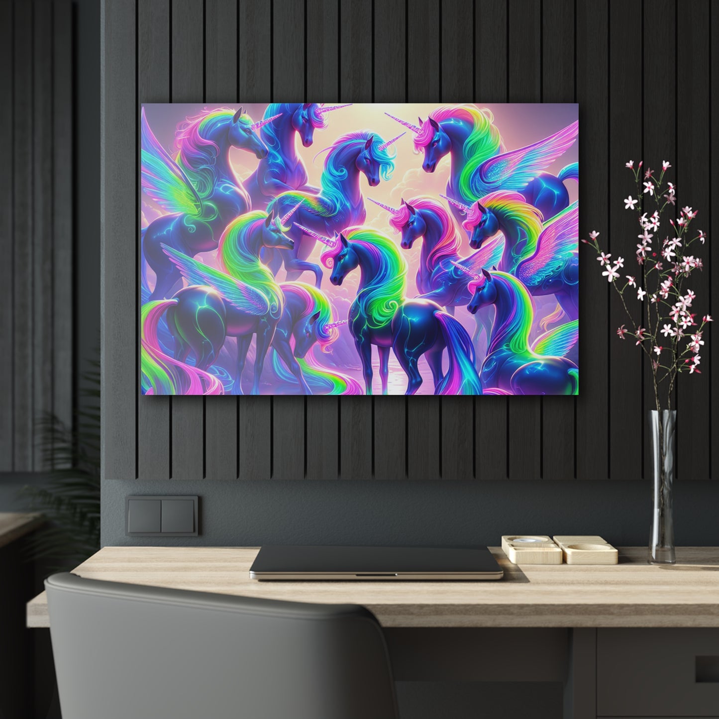 Neon Unicorns Dreamscape NEON Unocrons Art 1/4" Glossy Acrylic Art
