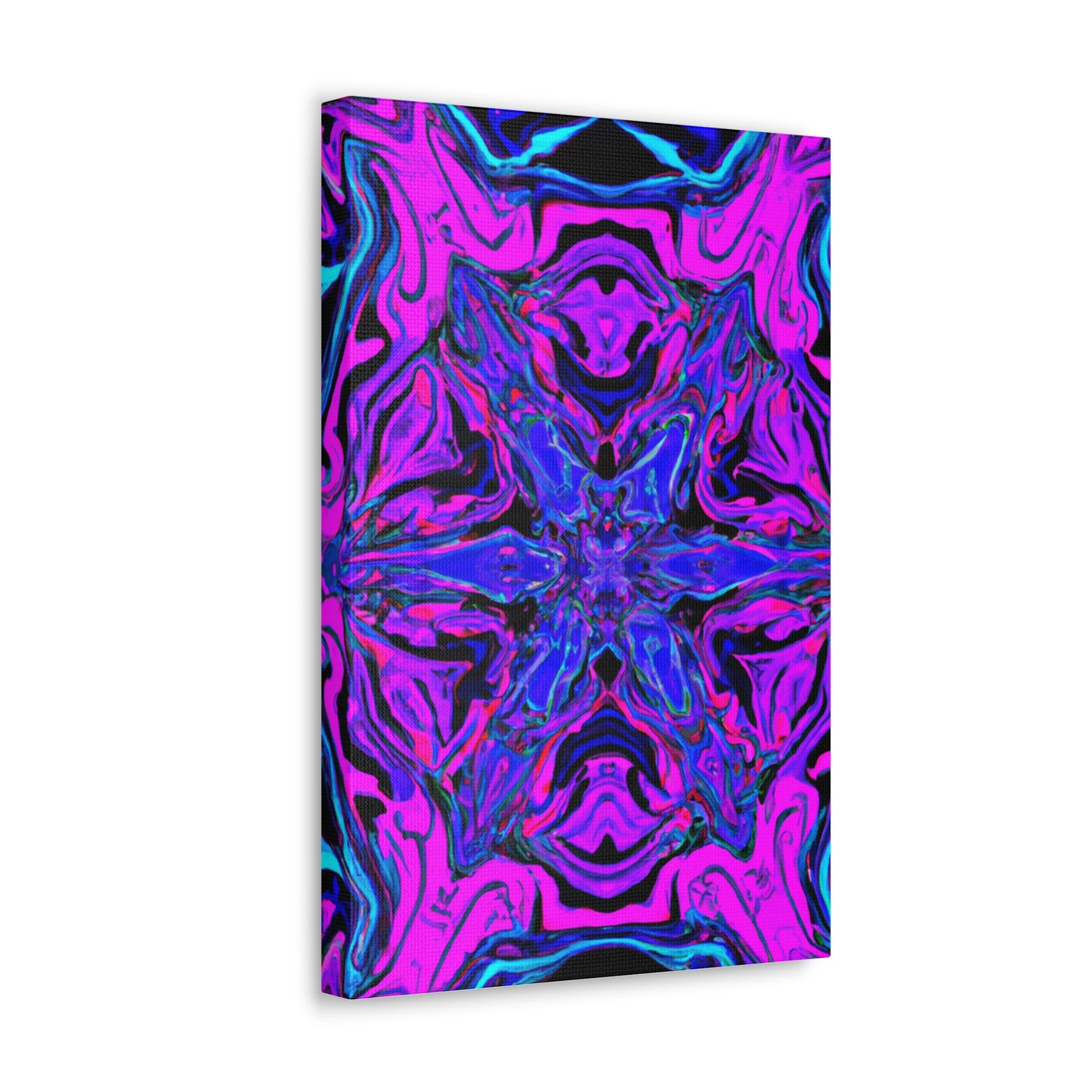 Vivid Trancendent Neon Dimensions. Trippy Infinity Patterns Art Canvas