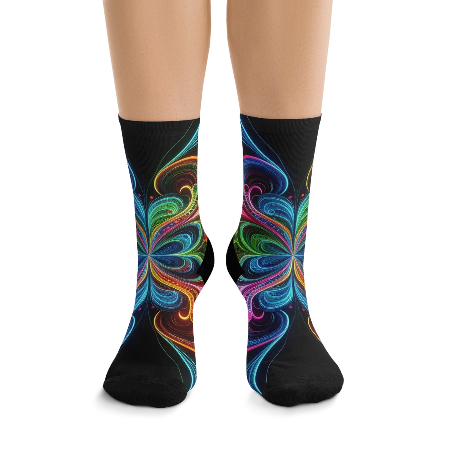 TDB Neon Infinitely Vibrant Trippy Recycled Poly Socks