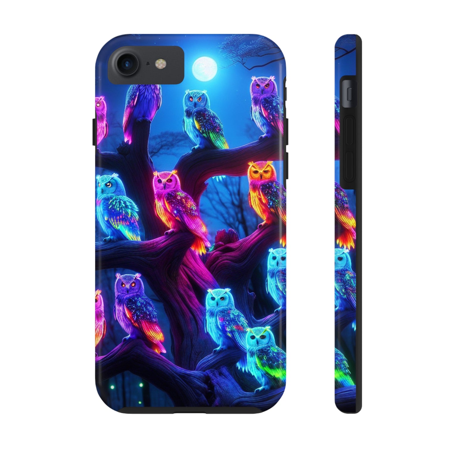 "Neon Nocturne" NEON Owls Tough Phone Case