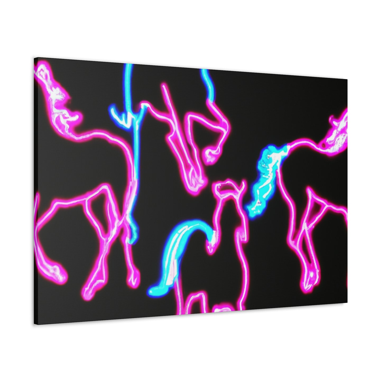 "Enchanted Fluorescence" NEON Unicorns Art Canvas