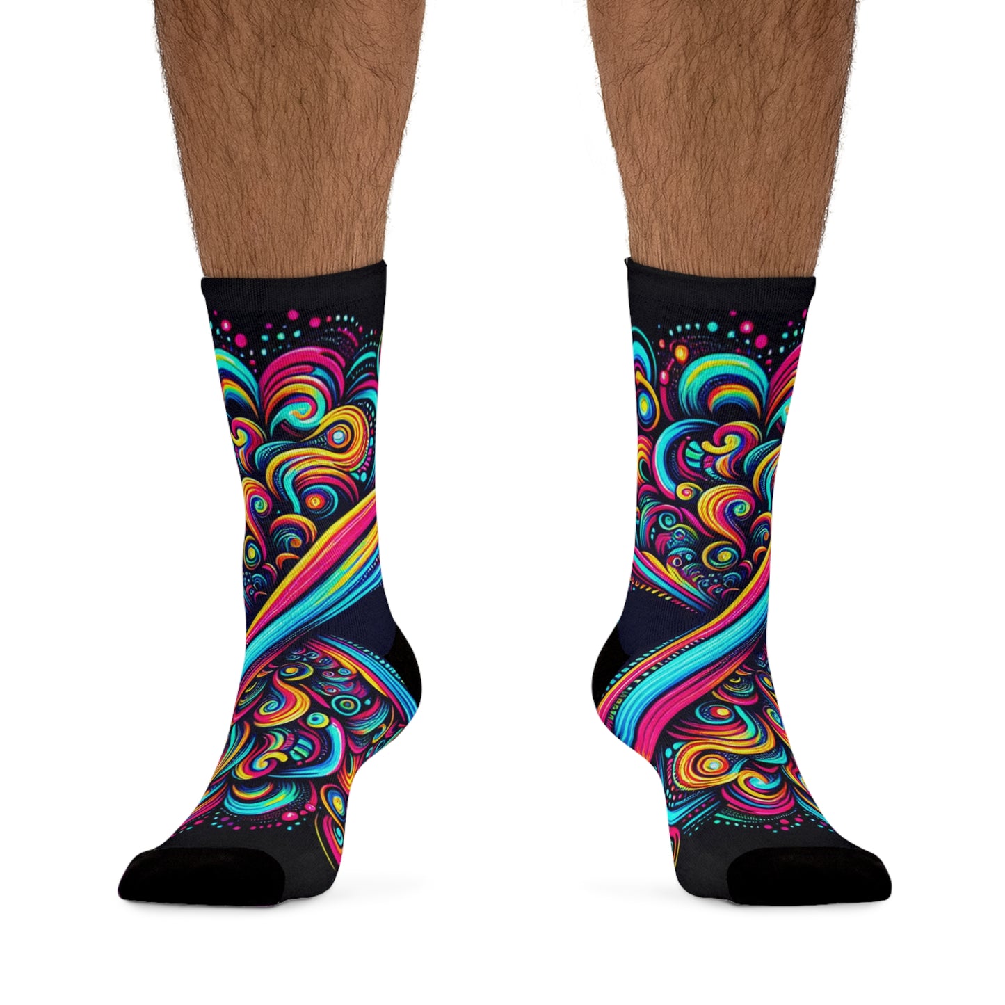 TDB Galactic Fractal Luminosity. Trippy Recycled Poly Socks