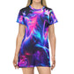Neon Unicorn Fantasia. Neon Unicorns Womans T Shirt Dress