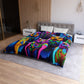 Diego de la Cruz. - NEON Owls Microfiber Duvet Cover