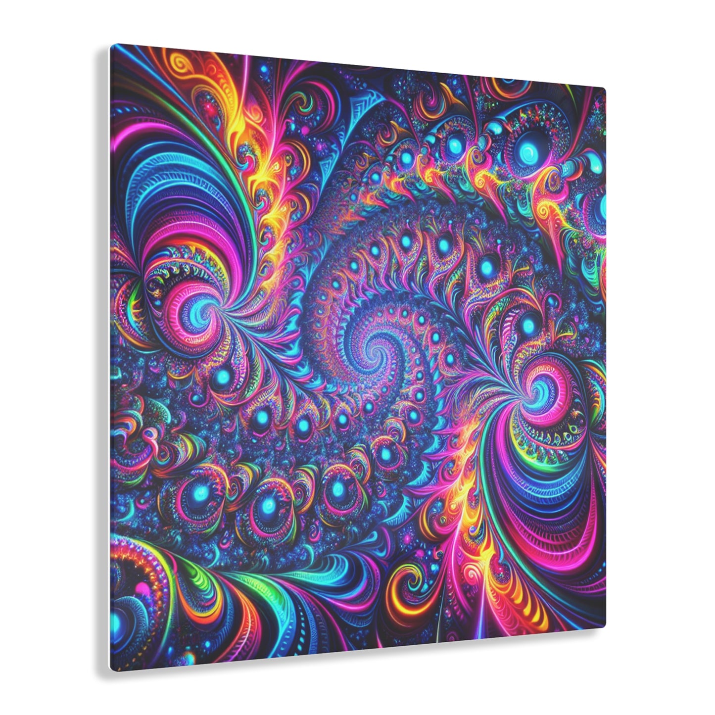 "Psychedelic Spacetime Dance" Trippy infity Pattern 1/4" Glossy Acrylic Art
