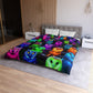 Florin da Vinci - NEON Owls Microfiber Duvet Cover