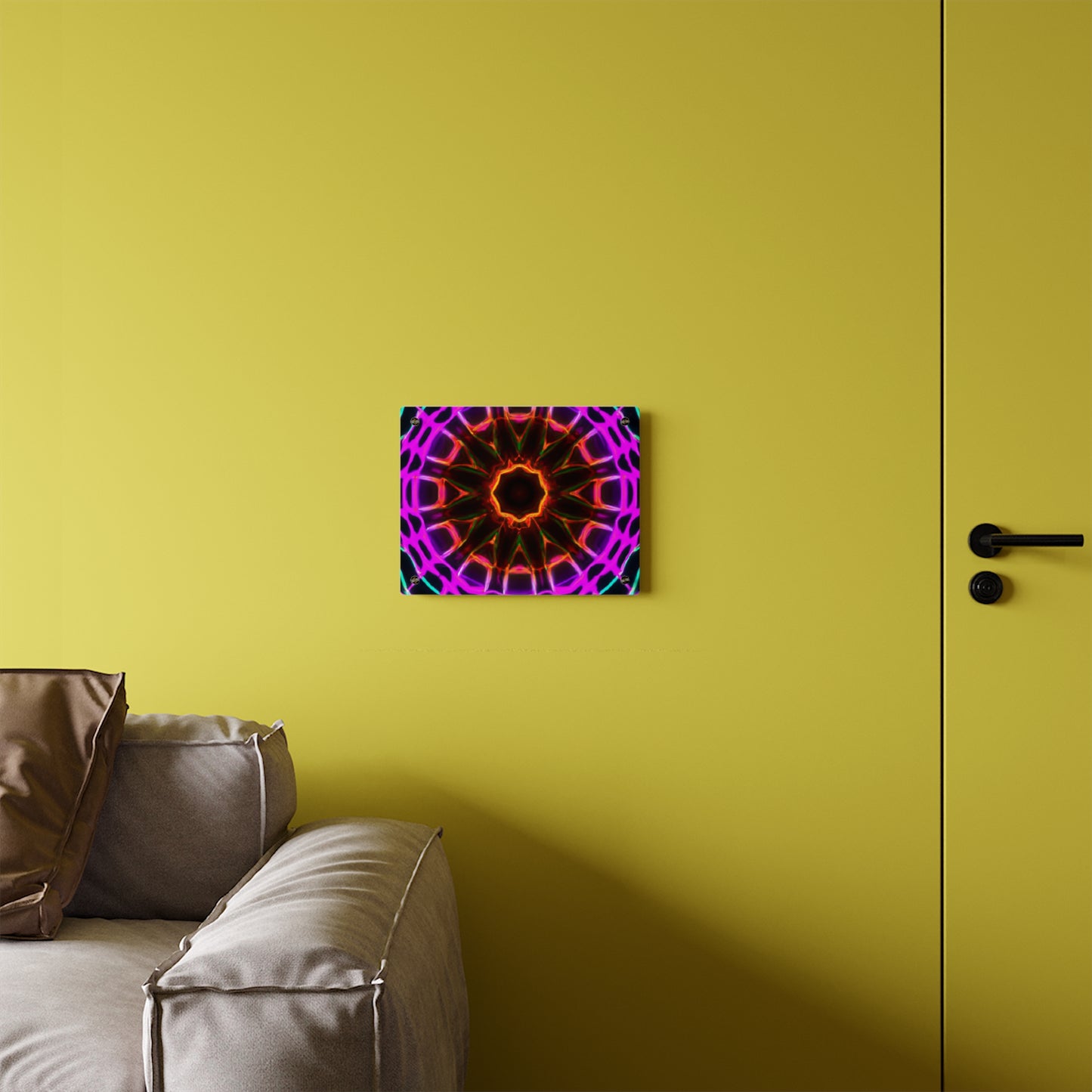 Neon Infinity Reverie. Trippy Infinity Patterns Acrylic Art Panel