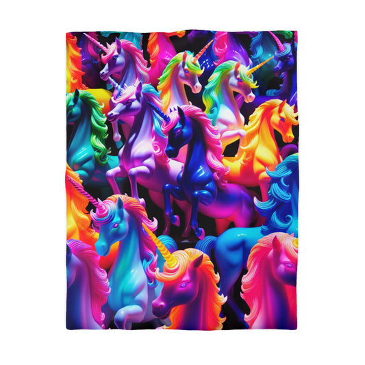 Giovanni da Piacenza - NEON Unicorns Microfiber Duvet Cover