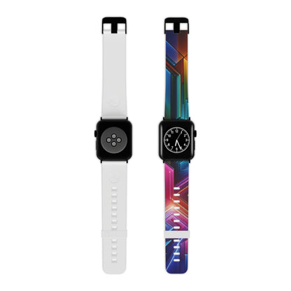 Neon Dreamscape of the Future. - Trippy Infinity Patterns Iwatch Band