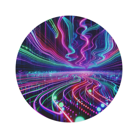 Vibrant Trippy Neon Infinity Spiralz Infinity Patterns Round Rug