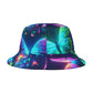 Vivid Electrum Butterflies. Neon Butterflies Bucket Hat