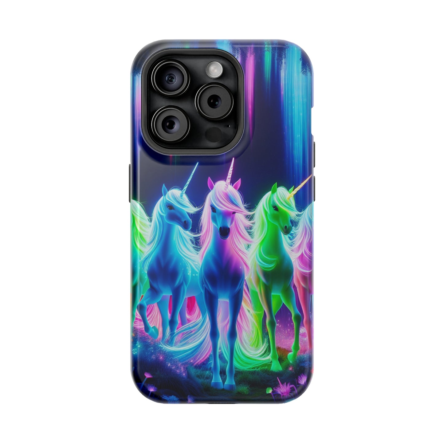Neon Unicorn Pods. Neon Unicorns Premium Art Magsafe Magnet Tough IPhone 13 14 15 Pro Plus Max and Mini in Matte and Glossy Phone cases