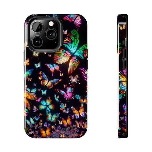 Neon Butterflies Dance NEON Butterflies Tough Phone Case Iphone 6 7 8 9 10 11 12 13 14 SE X XR XS Pro Max Mini Plus