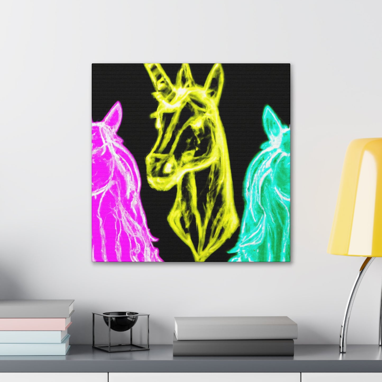 "Neon Unicorn Glow" NEON Unicorns Art Canvas
