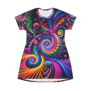 Vigorous Vortical Velvets. Infinity Patterns Womans T Shirt Dress