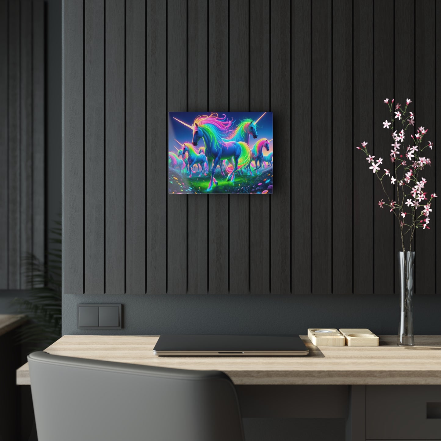 Neon Unicorn Spectacle NEON Unocrons Art 1/4" Glossy Acrylic Art