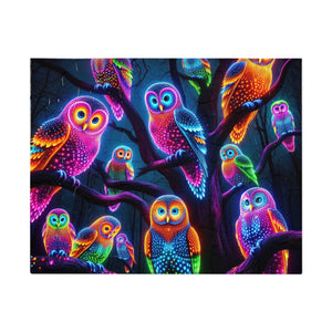 Neon Owlflock. - Neon Owls Puzzle