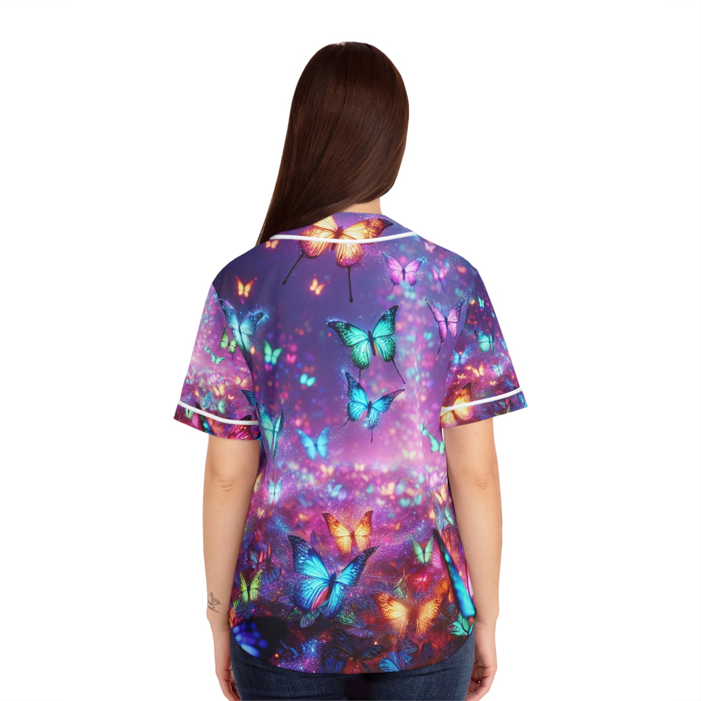 "Neon Brilliance" Neon Butterflies Womans Jersey