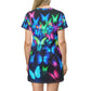 "Neon Flight of Fancy" Neon Butterflies Womans T Shirt Dress