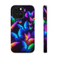 "Vibrant Neon Flutter" Neon Butterflies Premium Art Magsafe Magnet Tough IPhone 13 14 15 Pro Plus Max and Mini in Matte and Glossy Phone cases