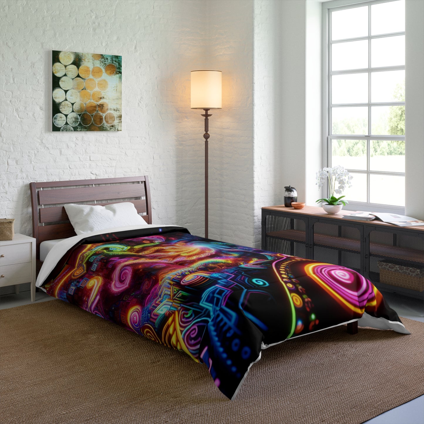 Cosmic Kaleidocolors. Trippy Infinity Patterns Comforter Blanket