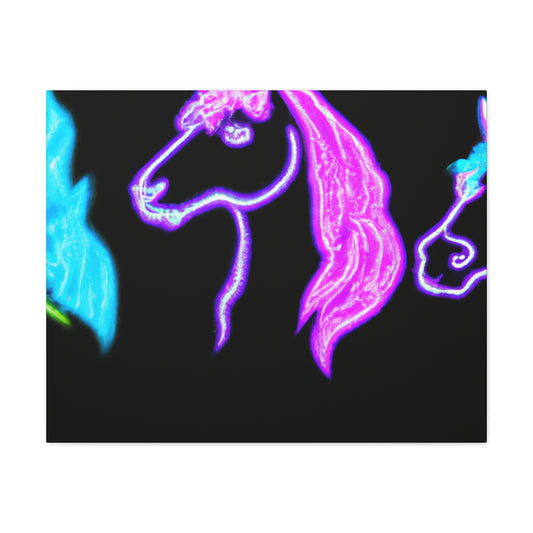 Neon Unicornscape. NEON Unicorns Art Canvas