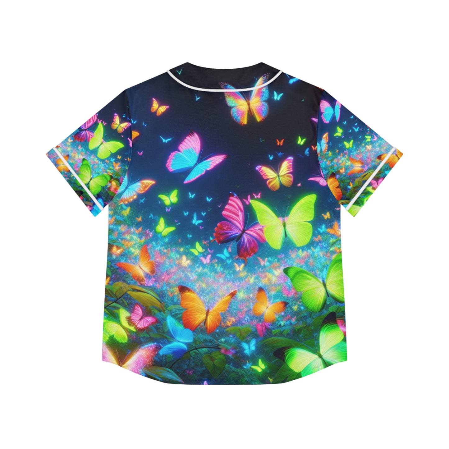 "Neon Flutterby Glow" Neon Butterflies Womans Jersey