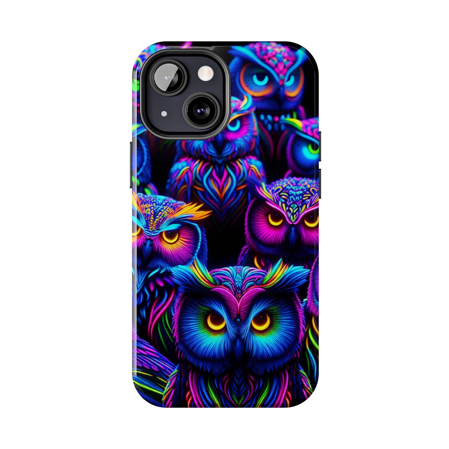 Neon Owl Congregation. NEON Owls Tough Phone Case