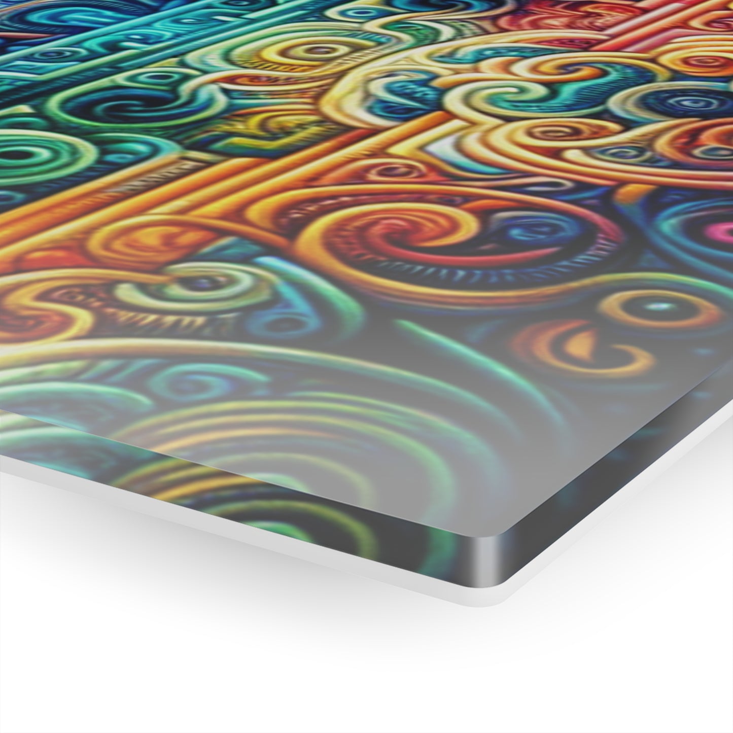 Neon Infinity Dreamscape. Trippy infity Pattern 1/4" Glossy Acrylic Art