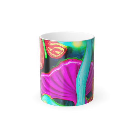 "Neon Nova" Mushrooms & Butterflies 11oz Color Morphing Mug