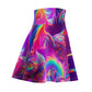 "Neon Dreamscape" -NEON Unicorns Woman' Skater Skirt